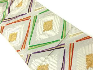 アンティーク　松菱模様織出し袋帯（材料）